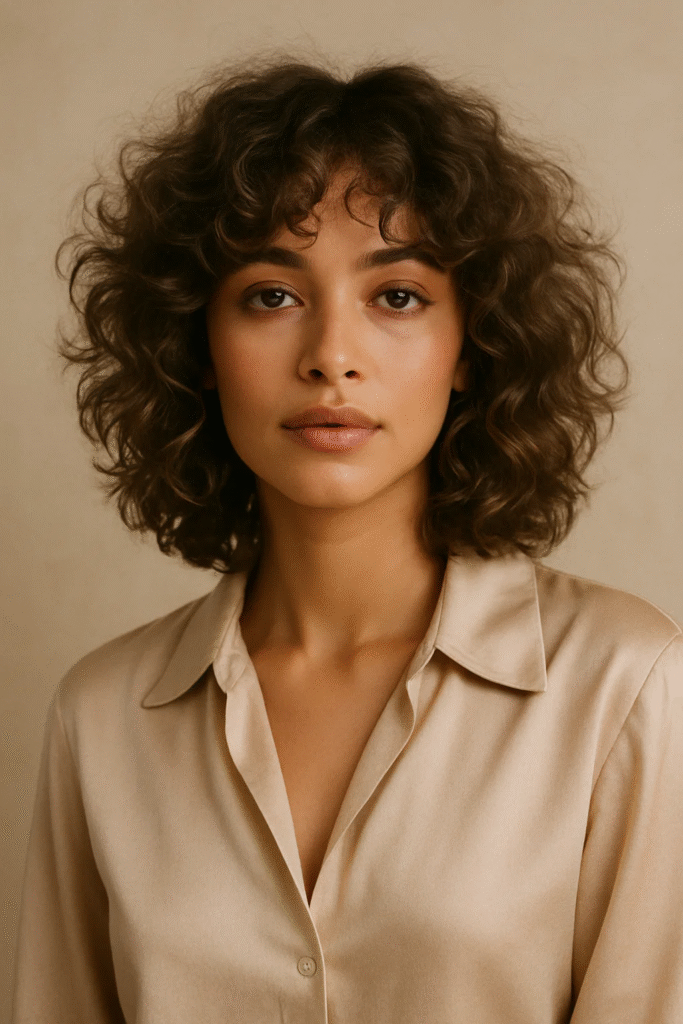 Cloud curls hairstyle styled at home with airy waves and texture