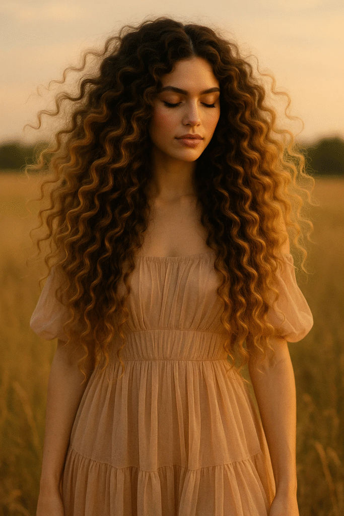  Cloud curls hairstyle on long hair — cascading waves with dramatic airy texture

