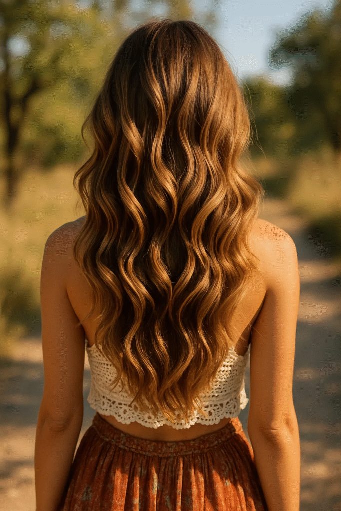 Butterfly hairstyle with beach waves for airy, natural volume

