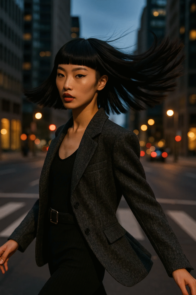 Jellyfish haircut look showing dynamic movement in photography