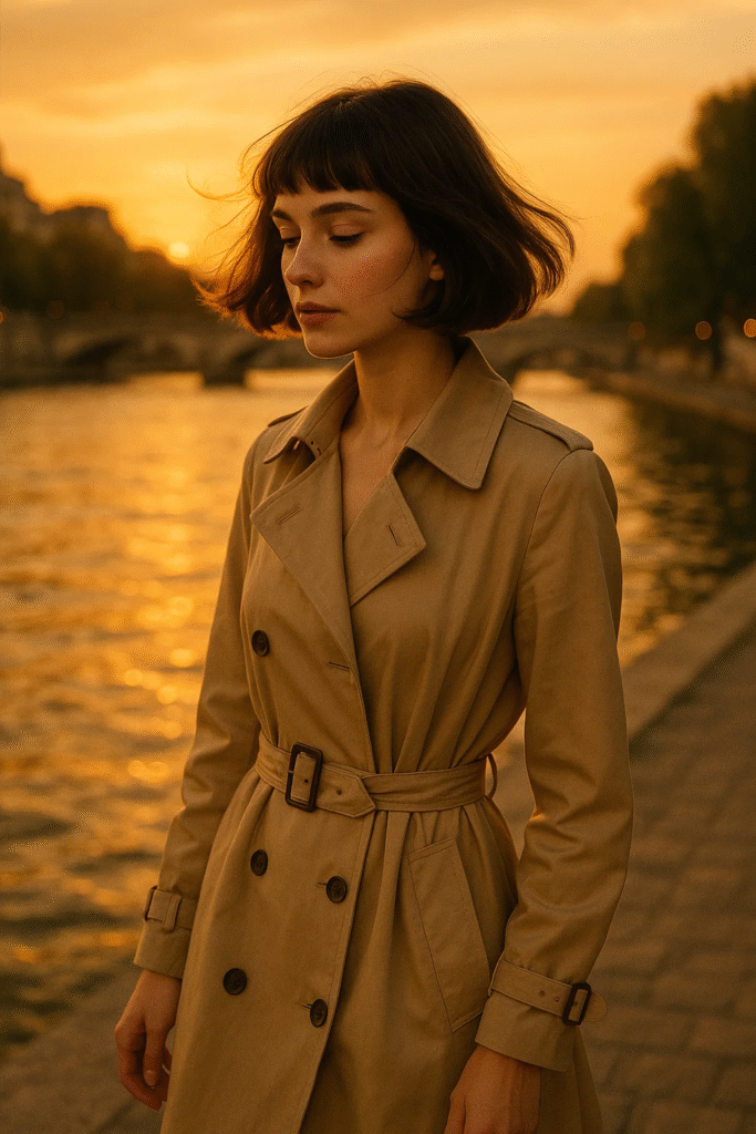 Classic French-girl bob with blunt fringe and romantic vibe

