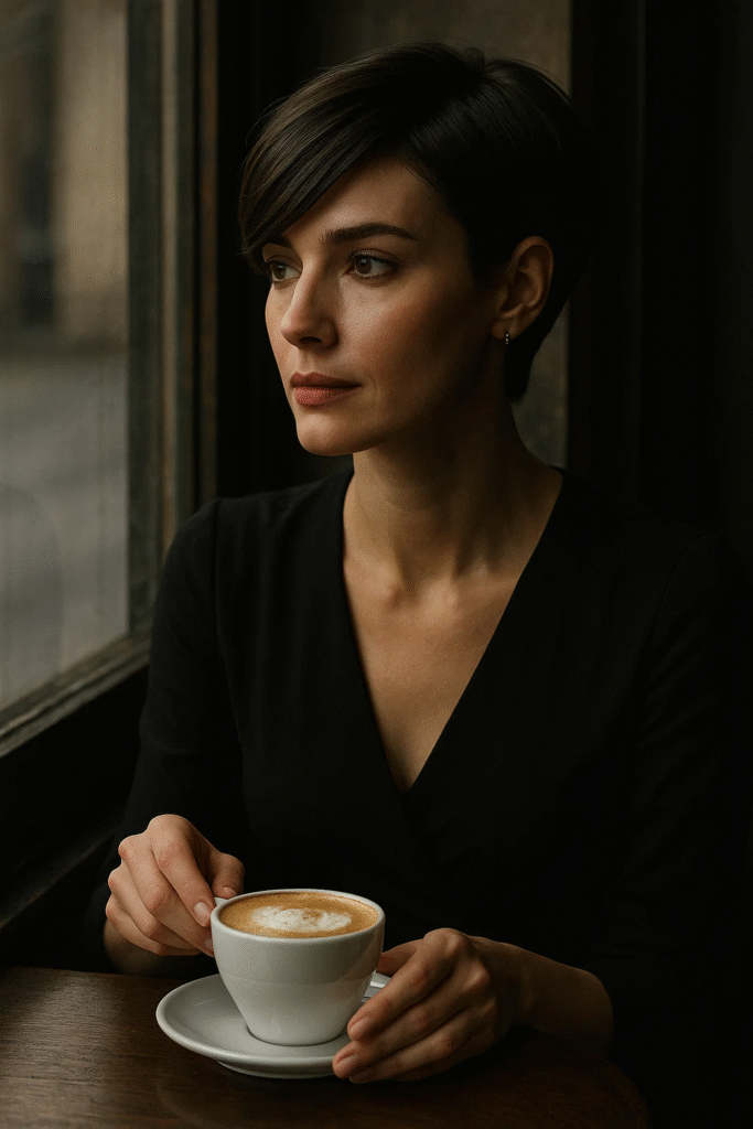 Side-swept pixie cut perfect for a romantic 2025 vibe