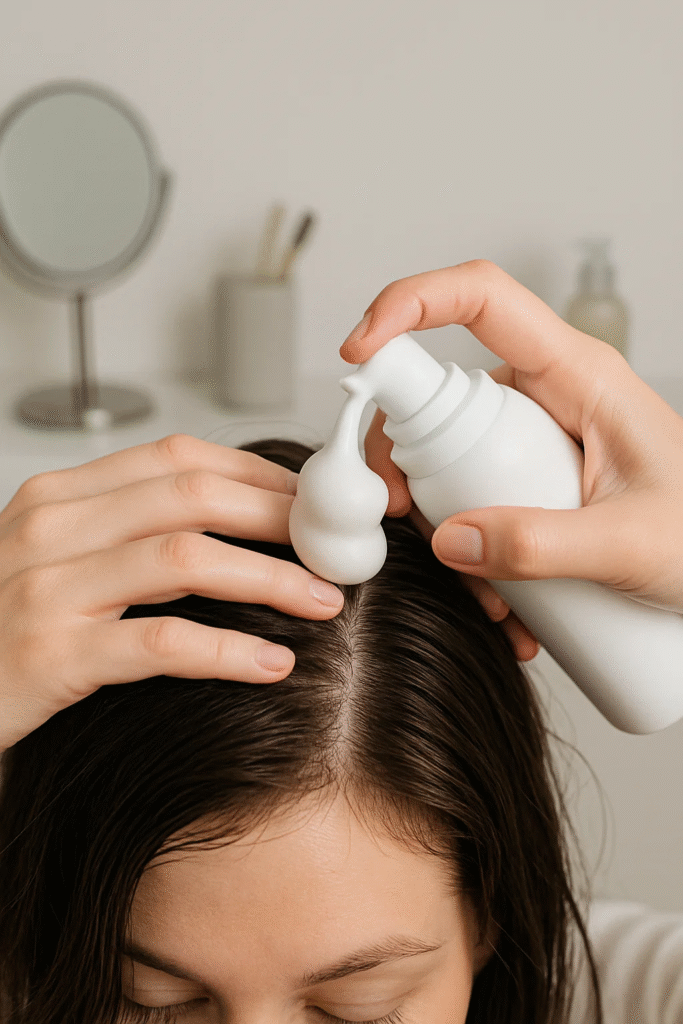 Using volume mousse to prep for supermodel blowout