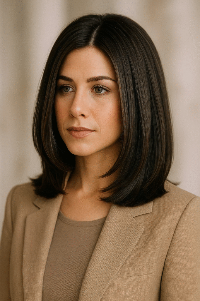 Sleek straight Rachel haircut revival in 2025
