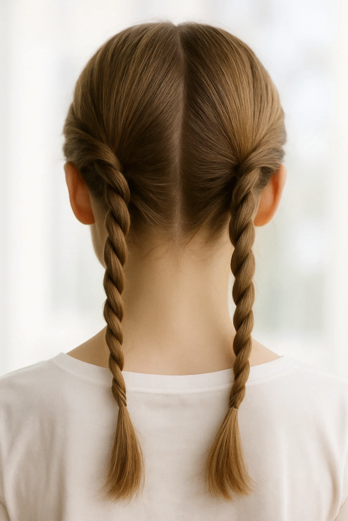  Minimalist rope braid half up hairstyle
