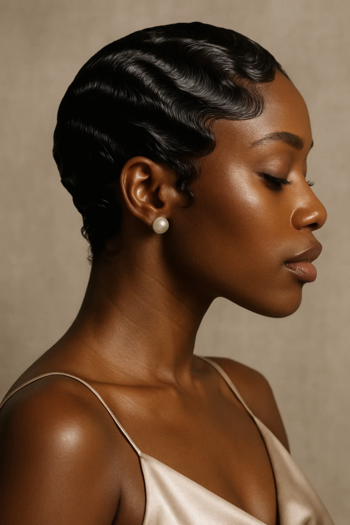 Finger Waves – Retro Short Haircut for Black Women