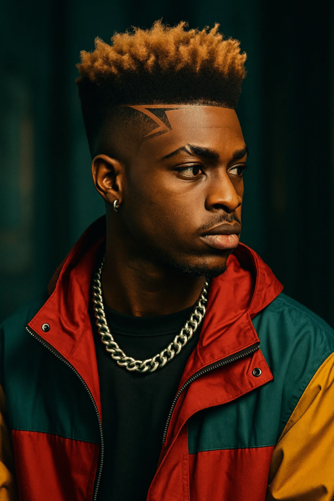 Modern high top fade haircut for Black men