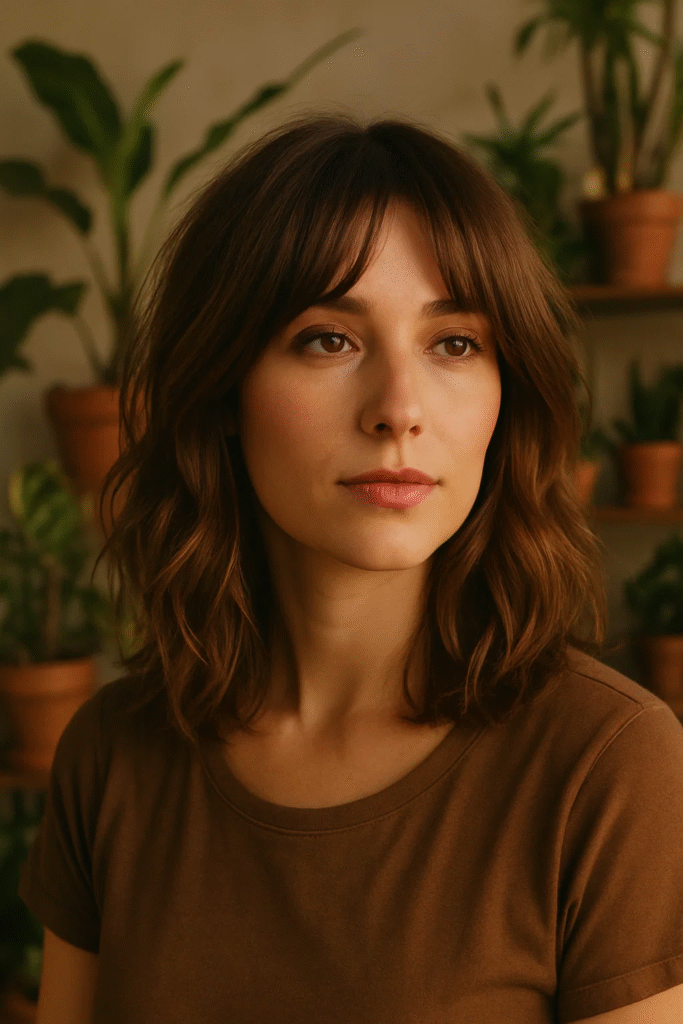 layered shoulder length cuts for fine hair with curtain bangs