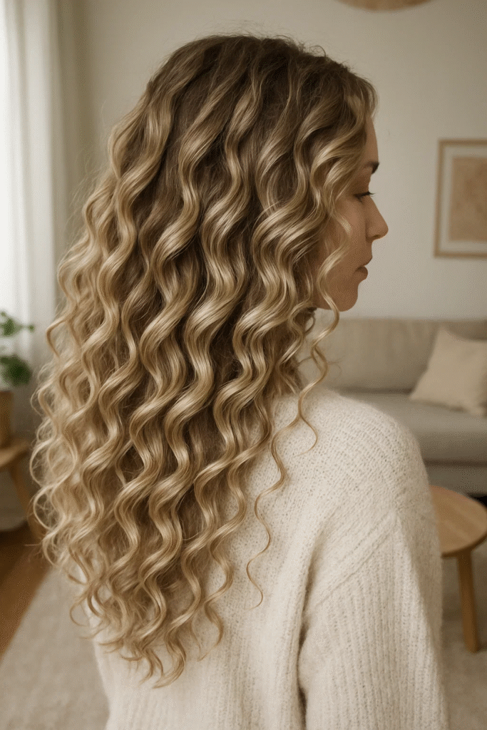 Ash blonde balayage ideas for curly hair