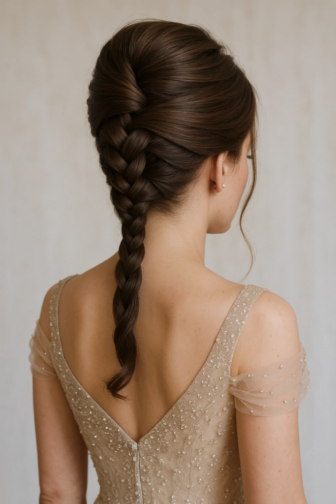 Braided French twist for thick hair