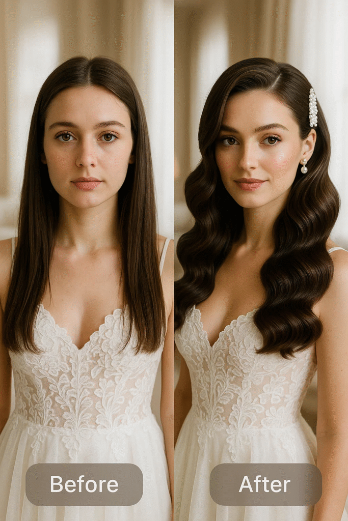 bridal hair makeover before and after