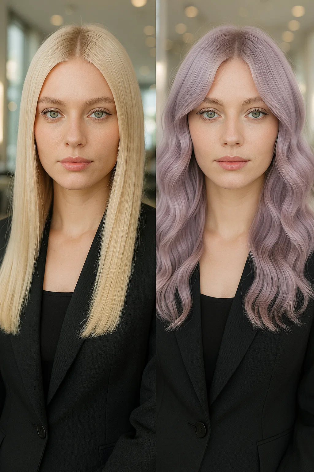 pastel lavender hair makeover before and after