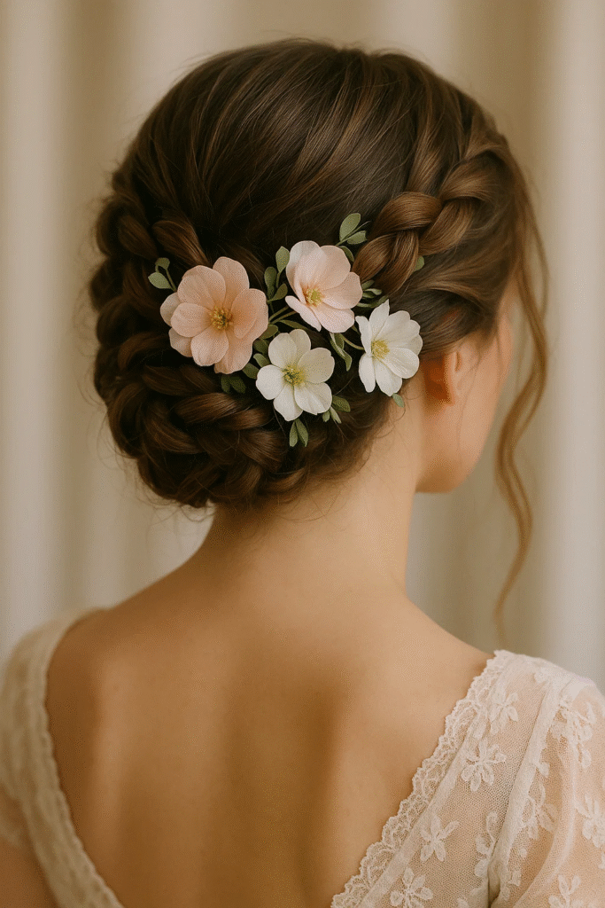 Braided crown updo for MOH