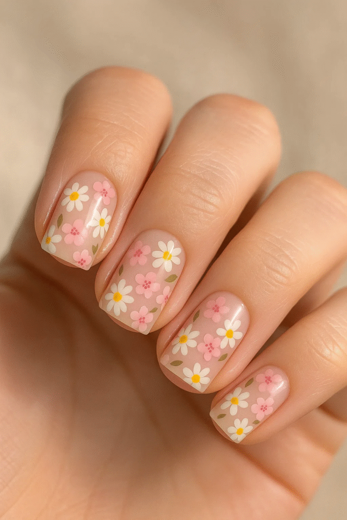 Floral Accent Nails – Cute Spring Nail Designs