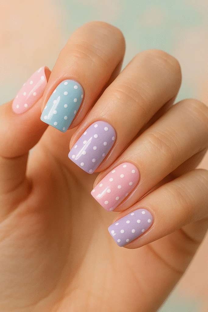 Polka Dot Pastel Nails – Spring Nail Designs