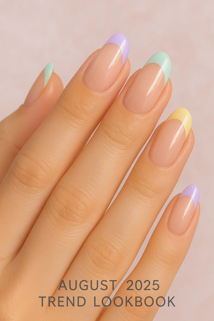 pastel french tips for august 2025 nails