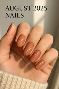 terracotta matte nails august 2025 trend