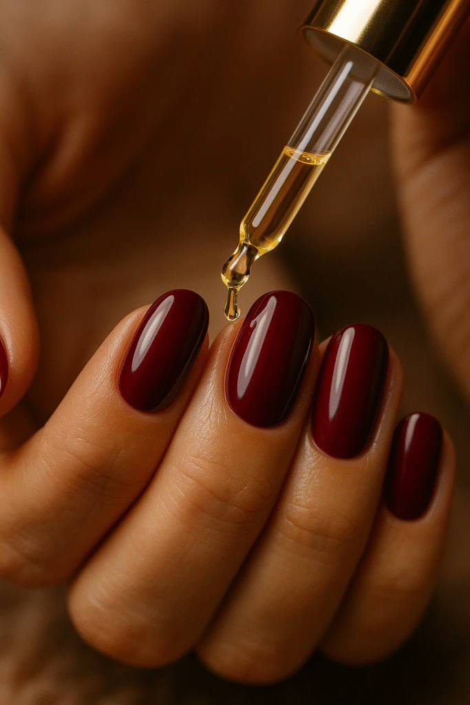 burgundy nail shapes 2025 trends