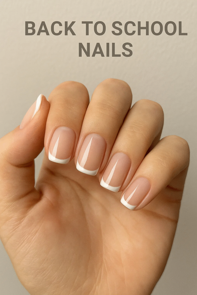 french tip basic back to school nails