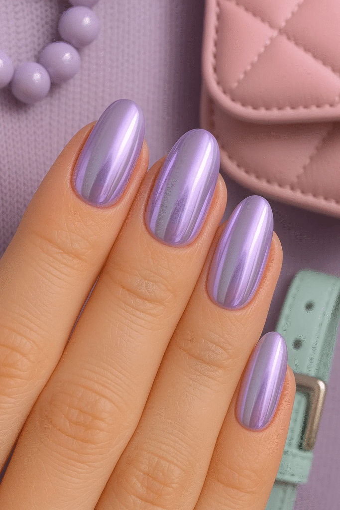 lavender glazed chrome nails (2025)