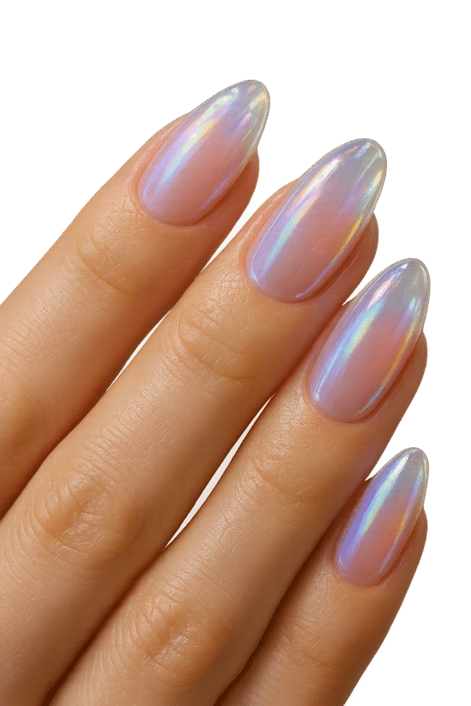 crystal aura nails 2025 translucent style