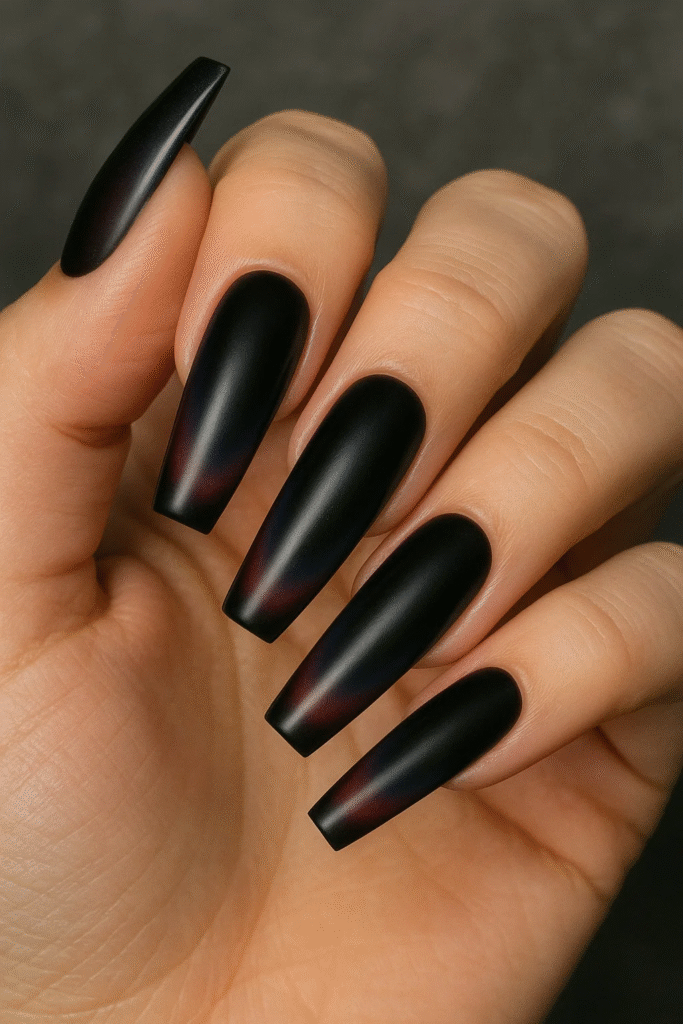 dark aura nails gradient manicure