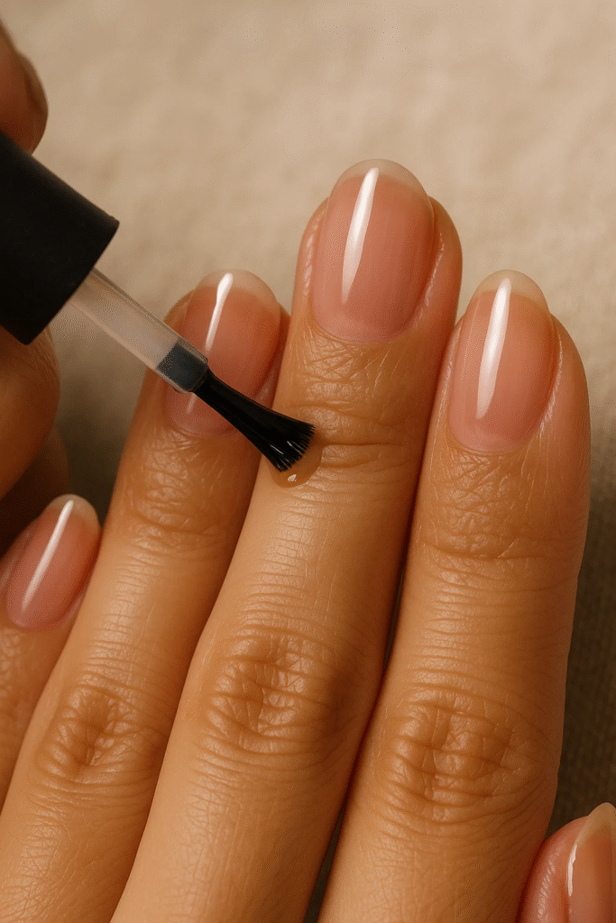 jelly nails care routine with top coat