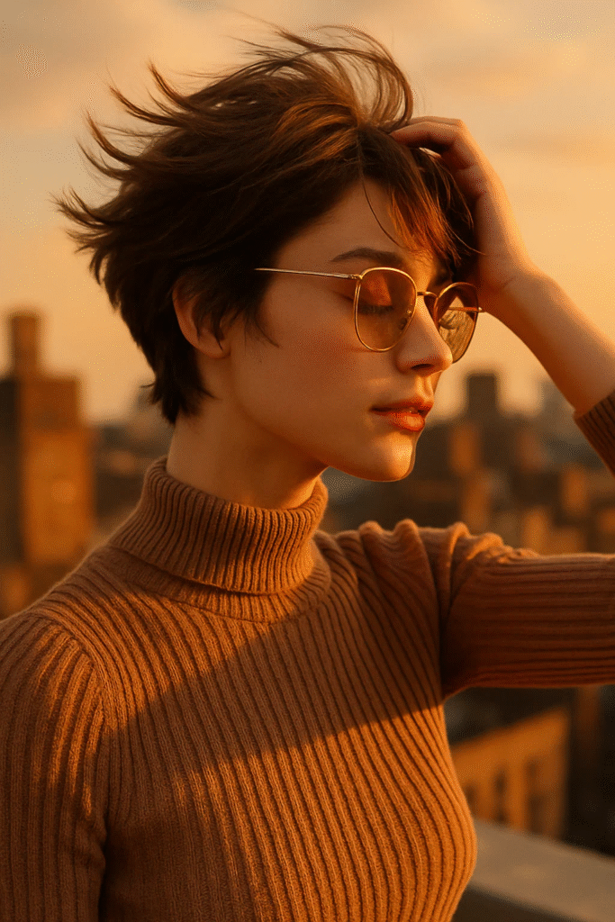 Wind-blown Bixie Cut Trend styled effortlessly

