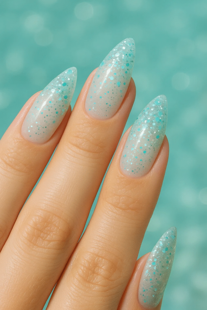 glitter lagoon mermaid / siren nails 2025