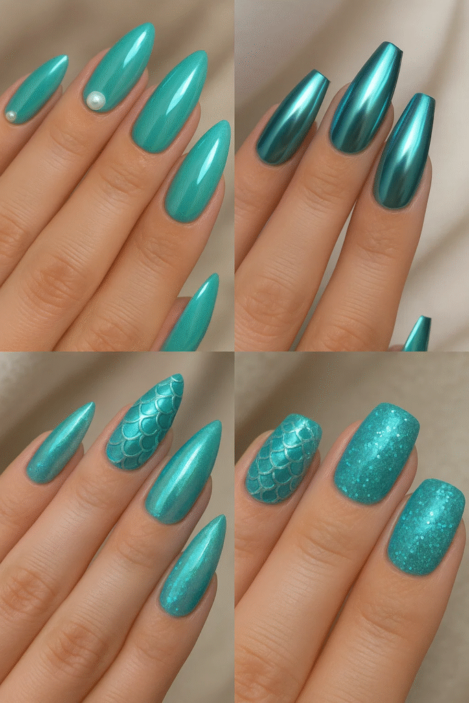 mermaid / siren nails shapes almond coffin stiletto square