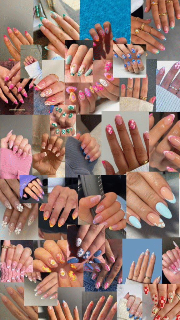 Neutral nude nails color chart—15 almond/oval manicures in beige, taupe, mocha and chocolate tones, glossy minimalist manicure ideas.